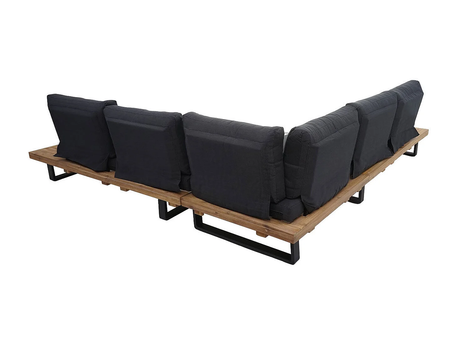 Salon de jardin terrasse bois marron 255 x 254 x 65 cm 04_0003578