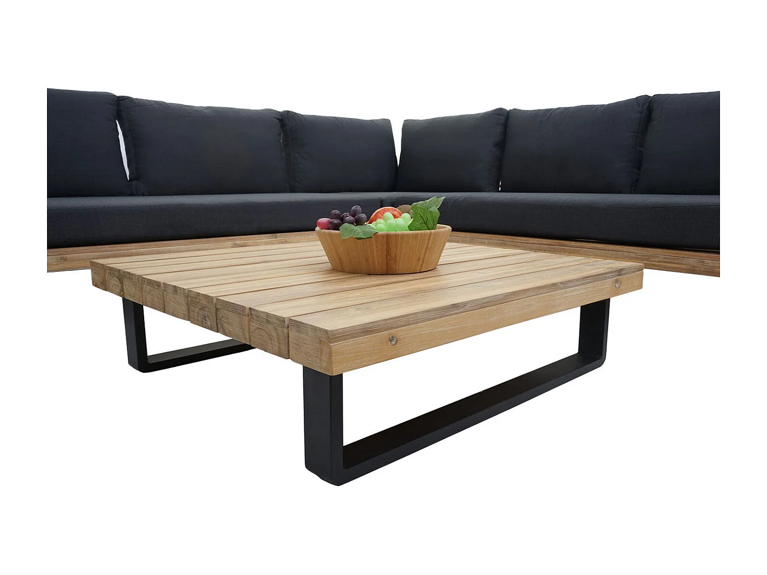 Salon de jardin terrasse bois marron 255 x 254 x 65 cm 04_0003578