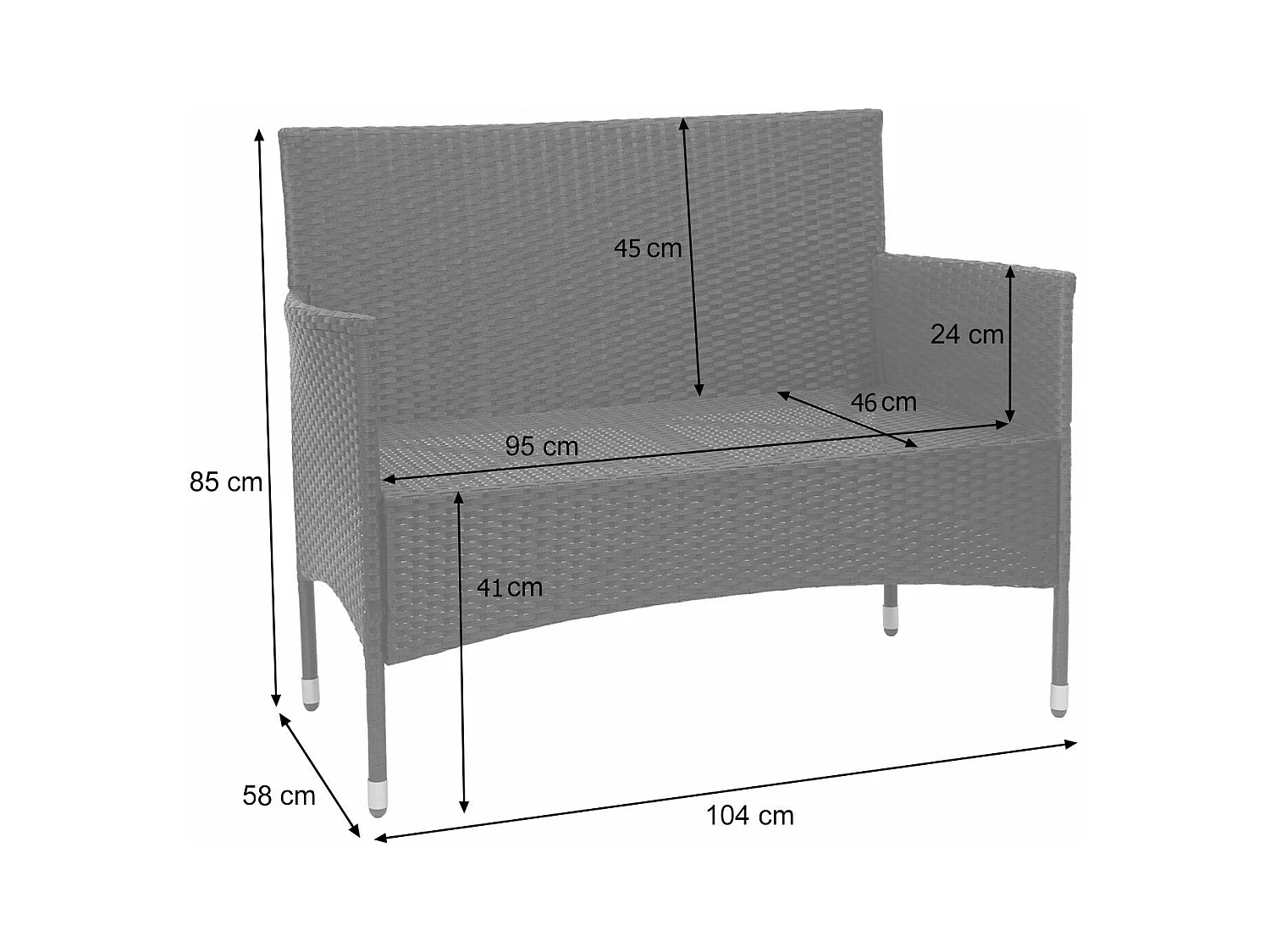 Salon de jardin balcon crème 59 x 58 x 85 cm 04_0004210