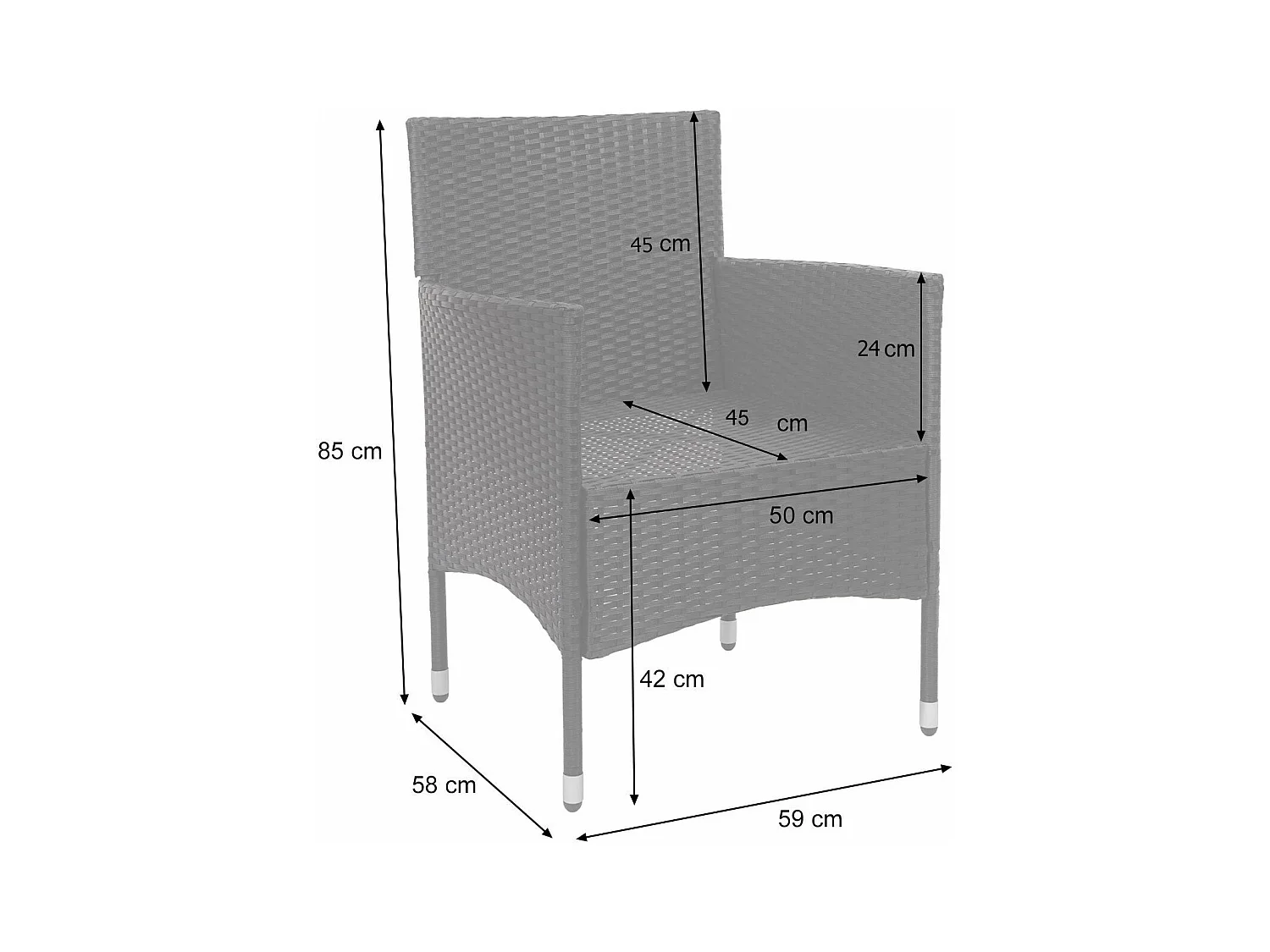 Salon de jardin balcon crème 59 x 58 x 85 cm 04_0004210