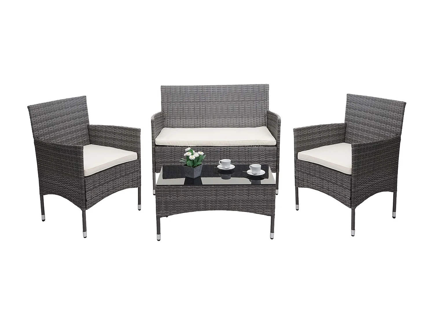 Salon de jardin balcon crème 59 x 58 x 85 cm 04_0004210