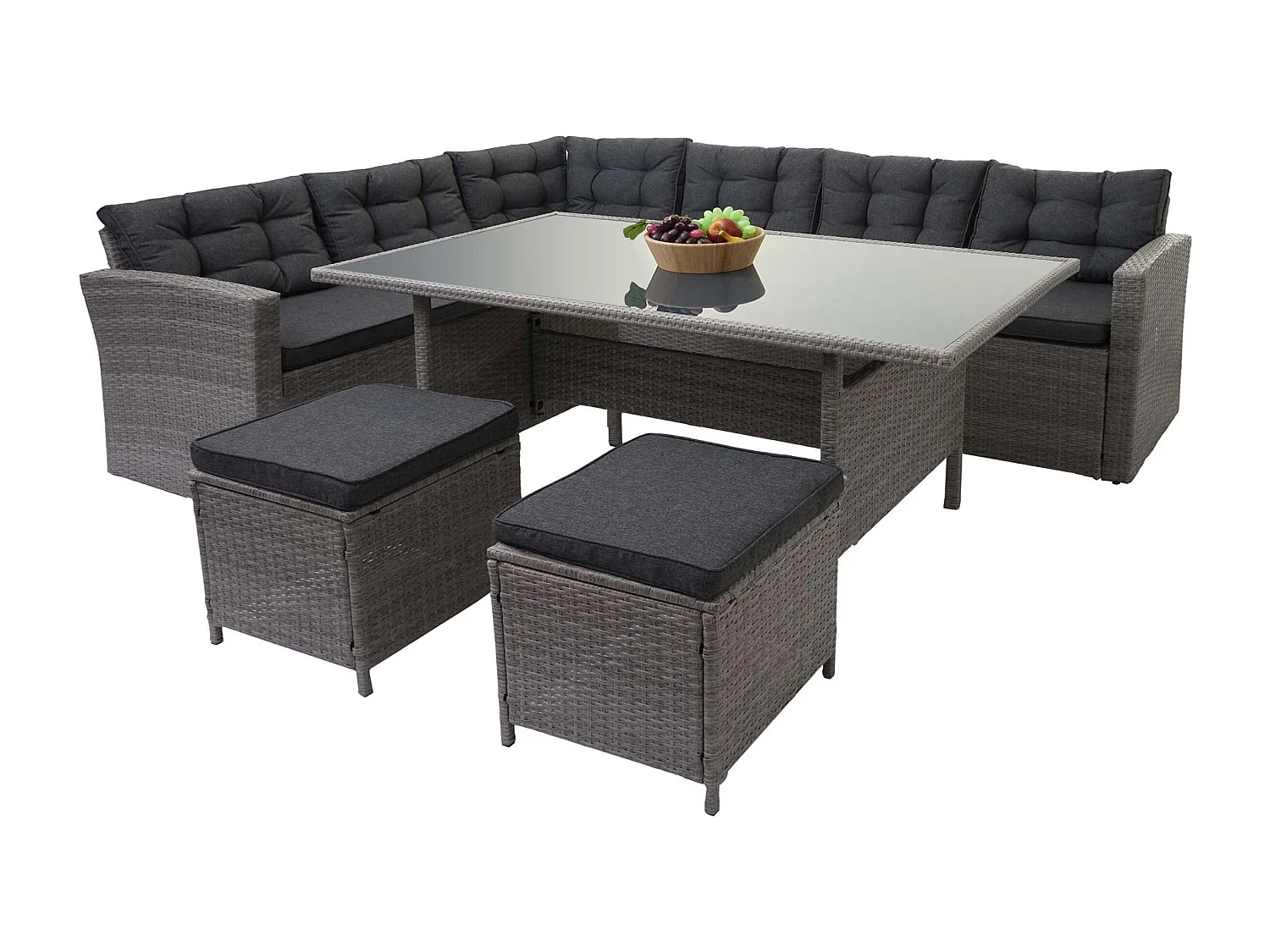 Ensemble complet de salon grise 242 x 178 x 74 cm 04_0003046