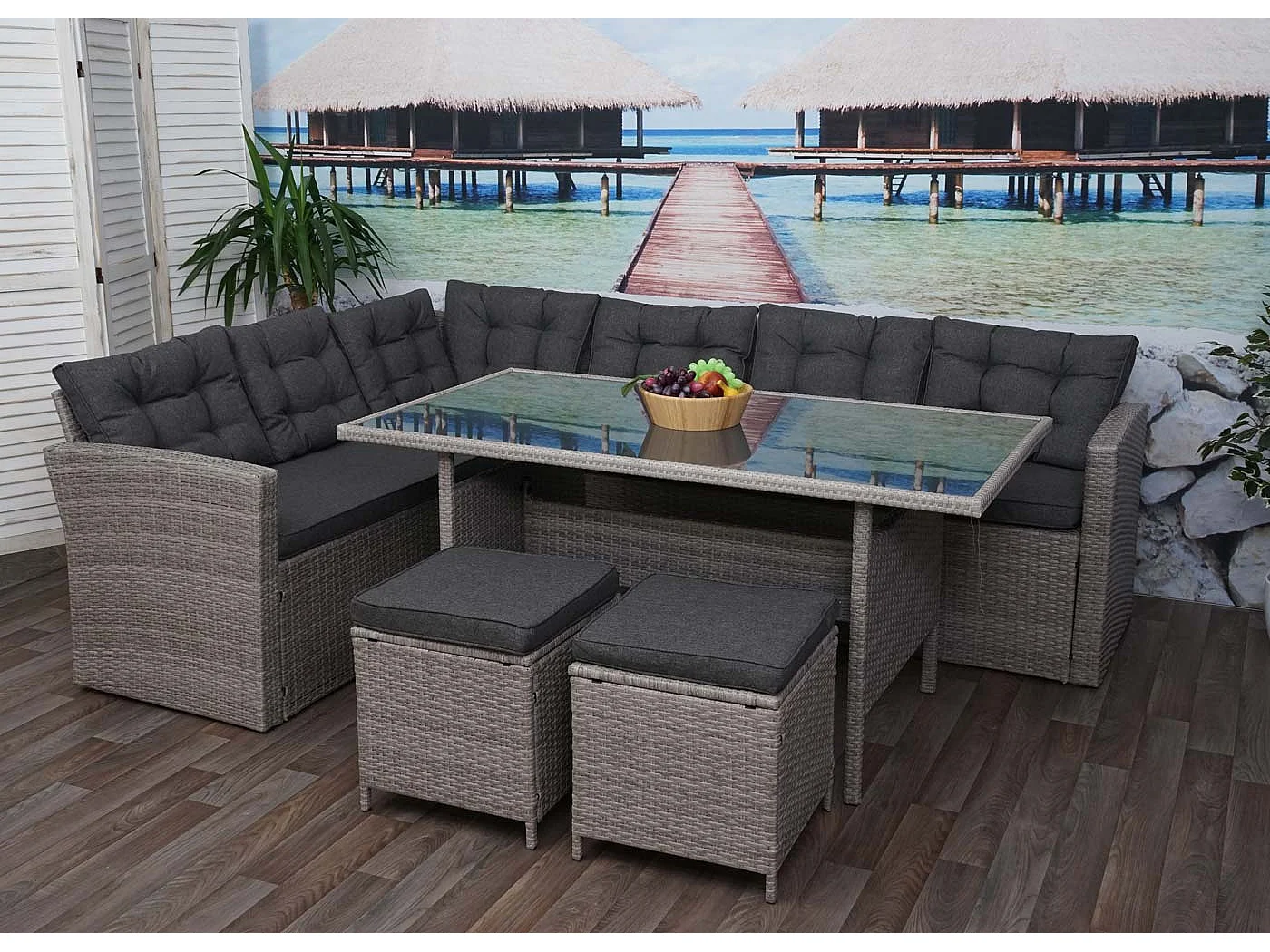 Ensemble complet de salon grise 242 x 178 x 74 cm 04_0003046