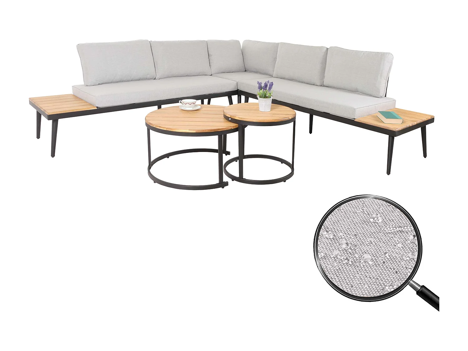 Salon de jardin avec marron 243 x 243 x 78 cm 04_0008305