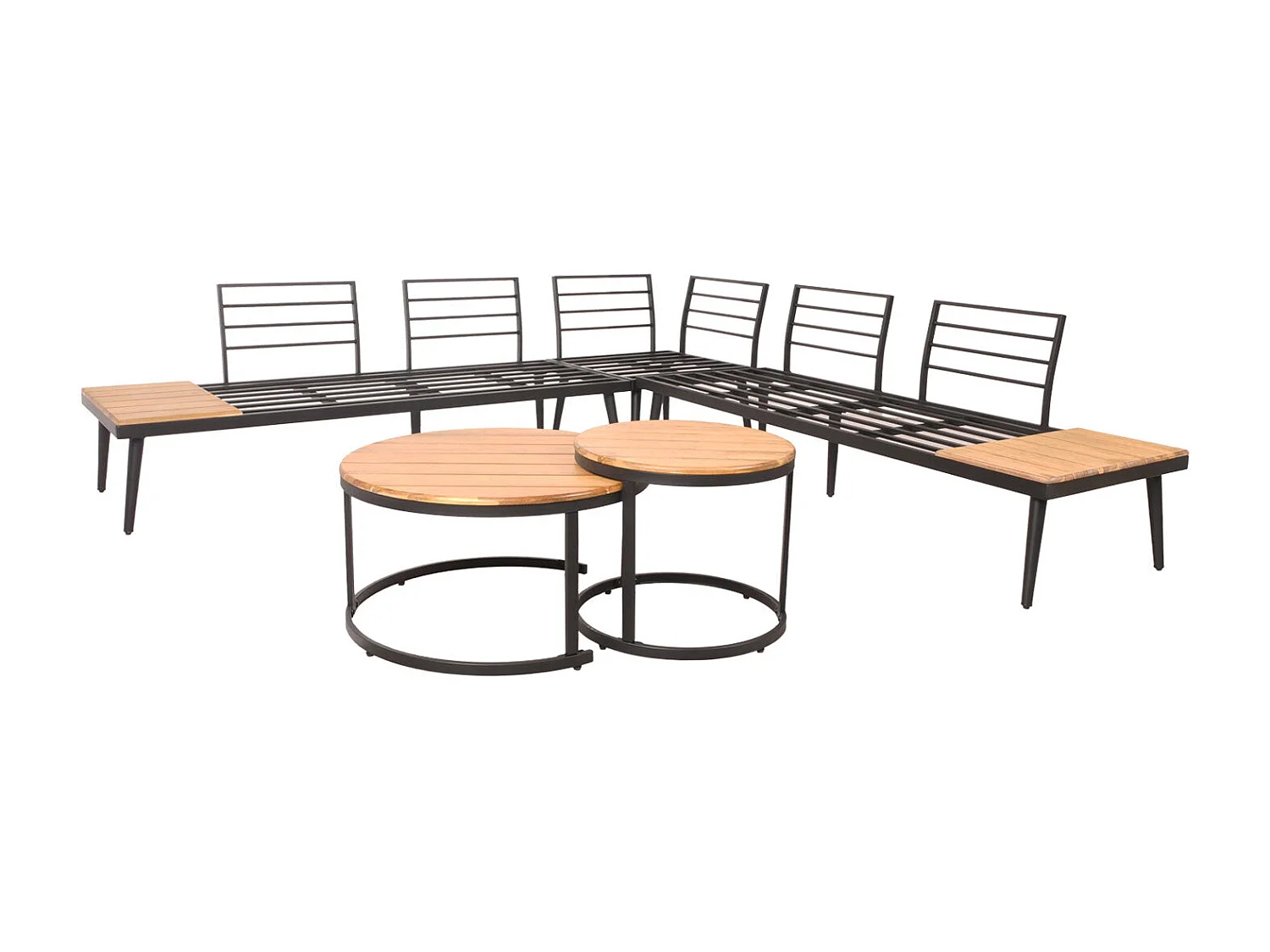 Salon de jardin avec marron 243 x 243 x 78 cm 04_0008305