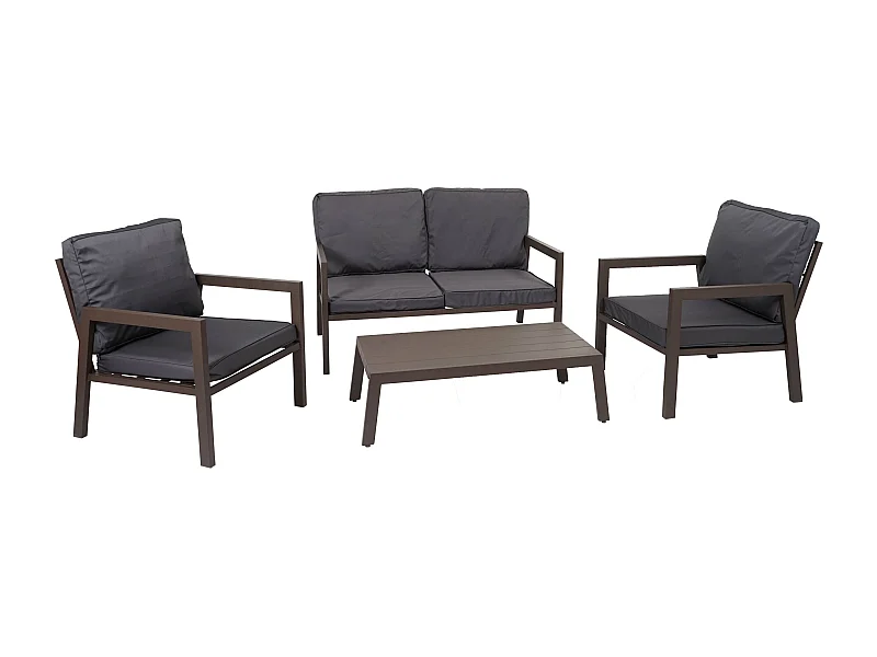 Salon de jardin ensemble métal grise 127 x 79 x 77 cm 04_0006767