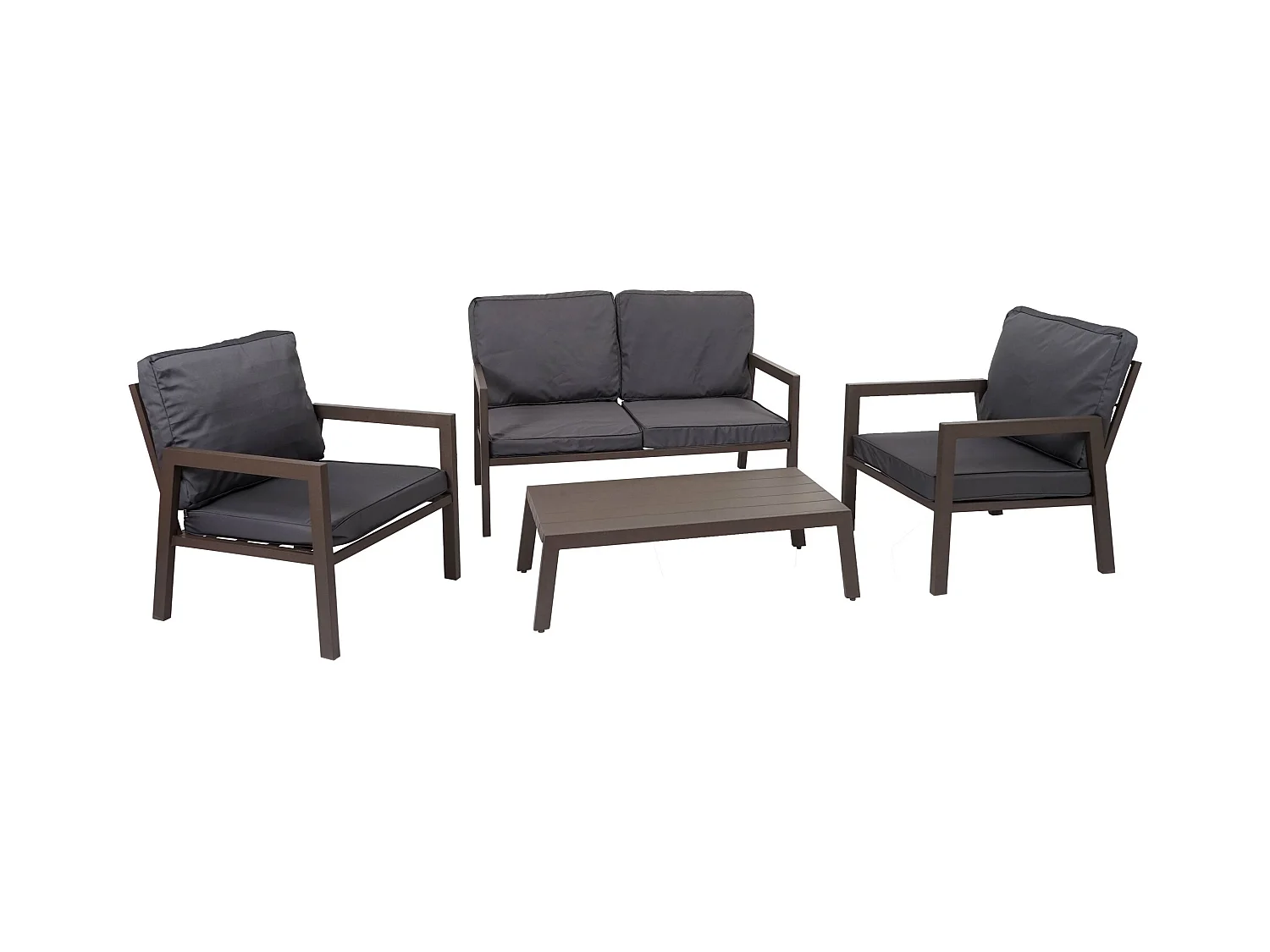 Salon de jardin ensemble métal grise 127 x 79 x 77 cm 04_0006767