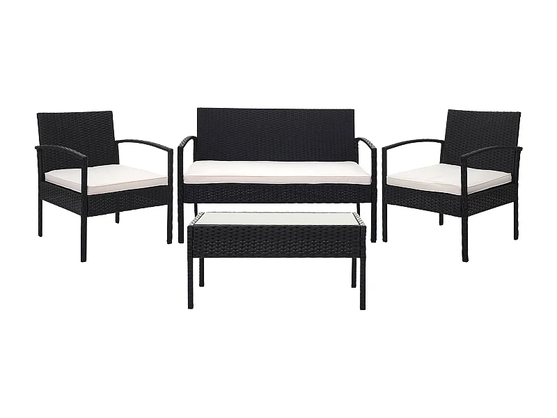 Ensemble pour extérieur balcon/jardin/salon crème 57 x 59 x 72 cm 04_0003247