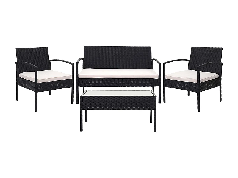 Ensemble pour extérieur balcon/jardin/salon crème 57 x 59 x 72 cm 04_0003247