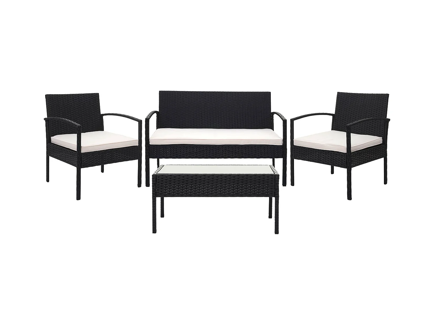 Ensemble pour extérieur balcon/jardin/salon crème 57 x 59 x 72 cm 04_0003247