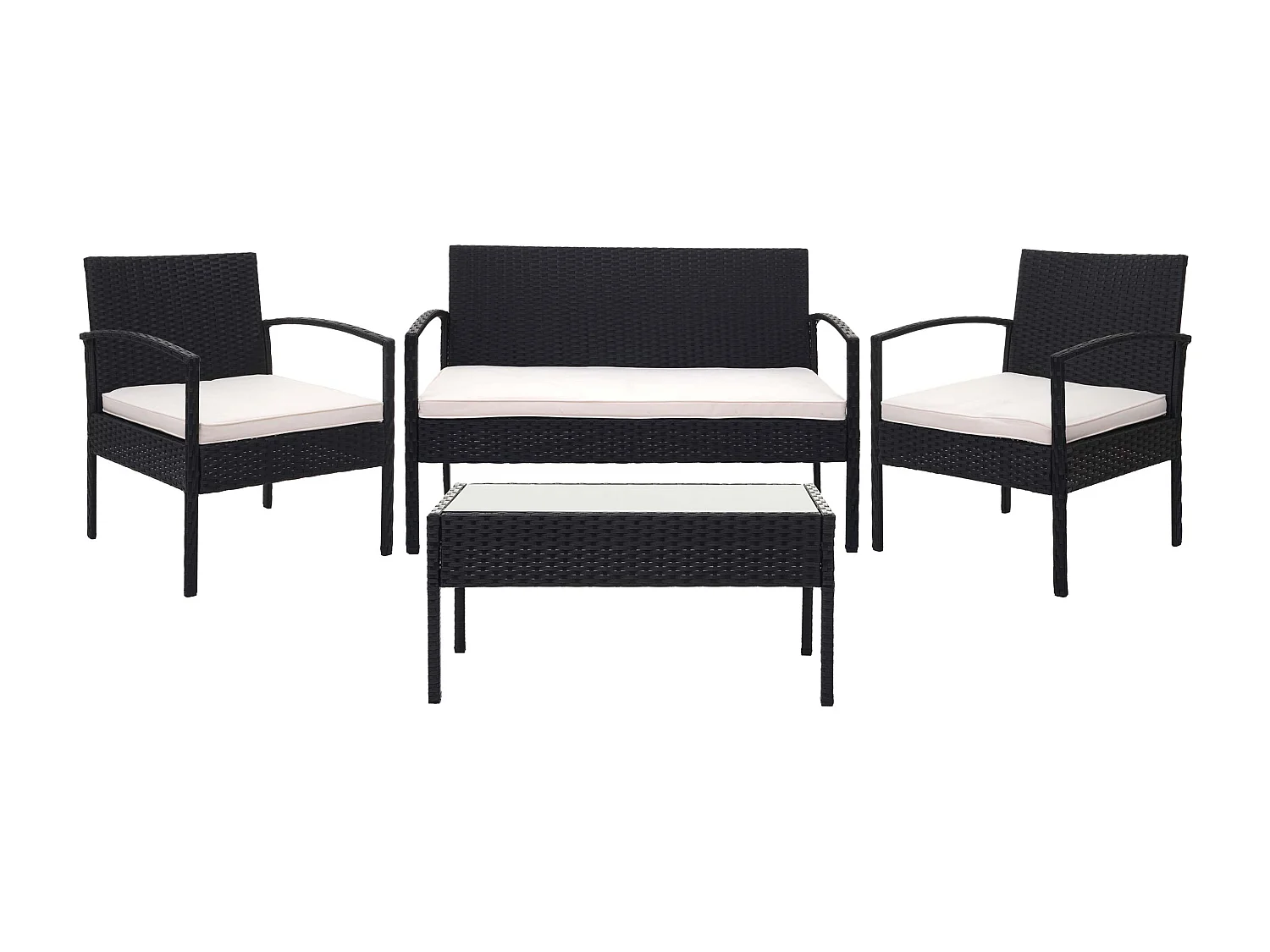 Ensemble pour extérieur balcon/jardin/salon crème 57 x 59 x 72 cm 04_0003247