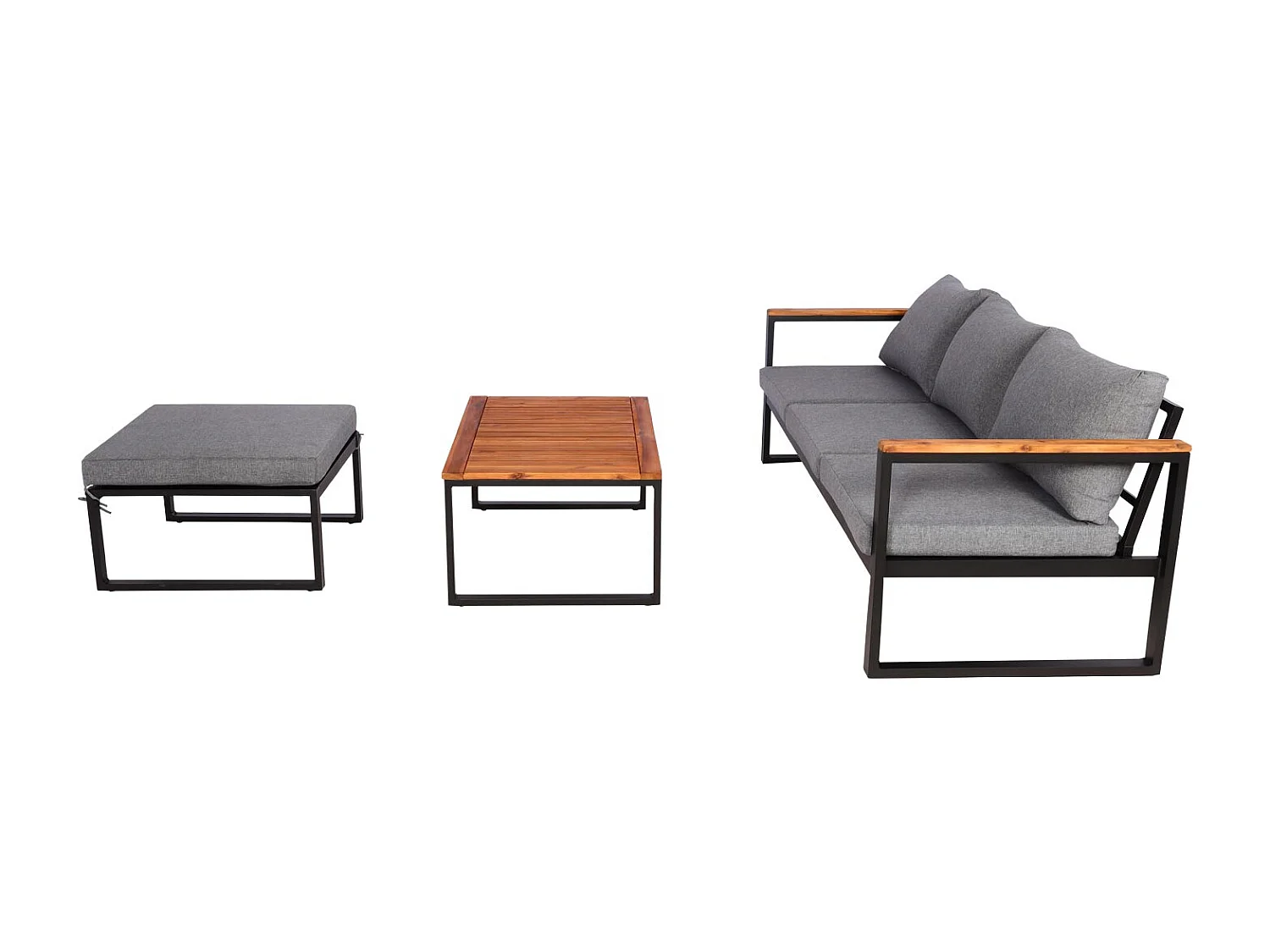 Salon de jardin canapé bois marron 67 x 38 x 190 cm 04_0008313