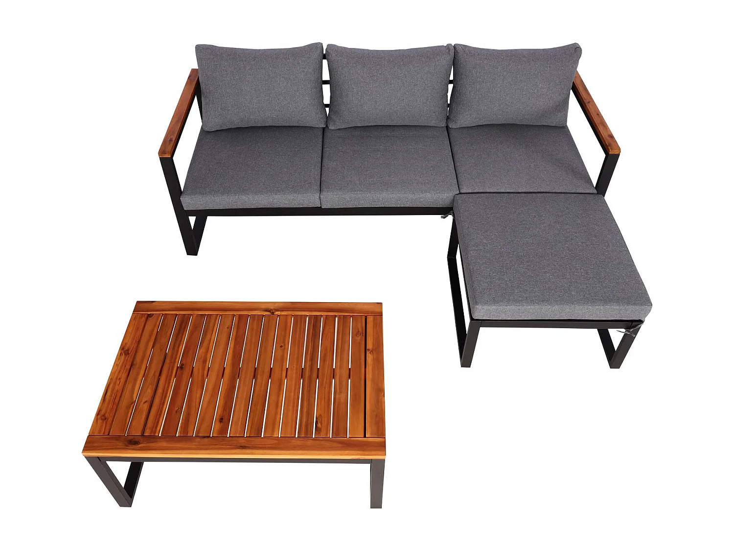 Salon de jardin canapé bois marron 67 x 38 x 190 cm 04_0008313