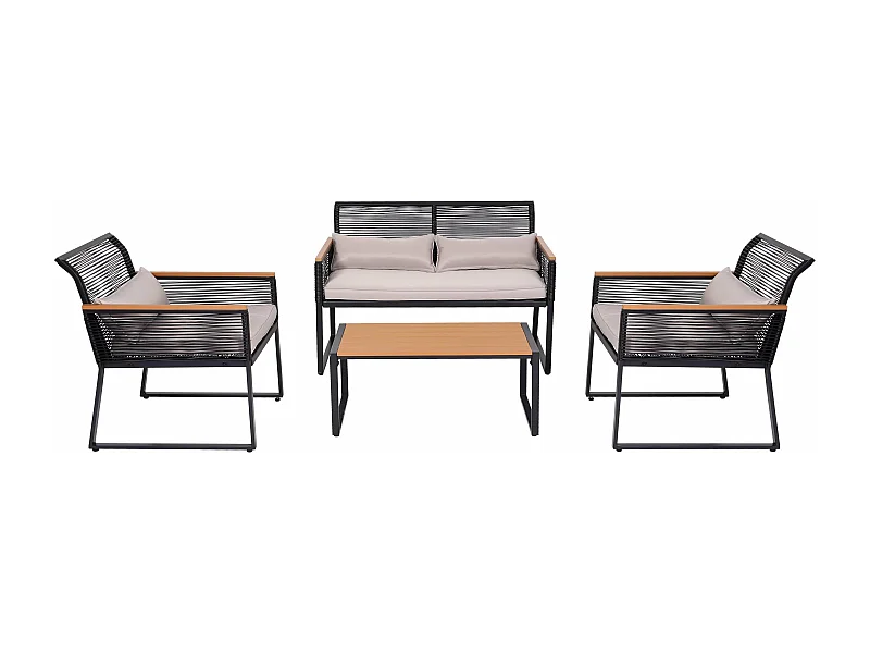 Salon de jardin canapé grise 66 x 38 x 118 cm 04_0008309