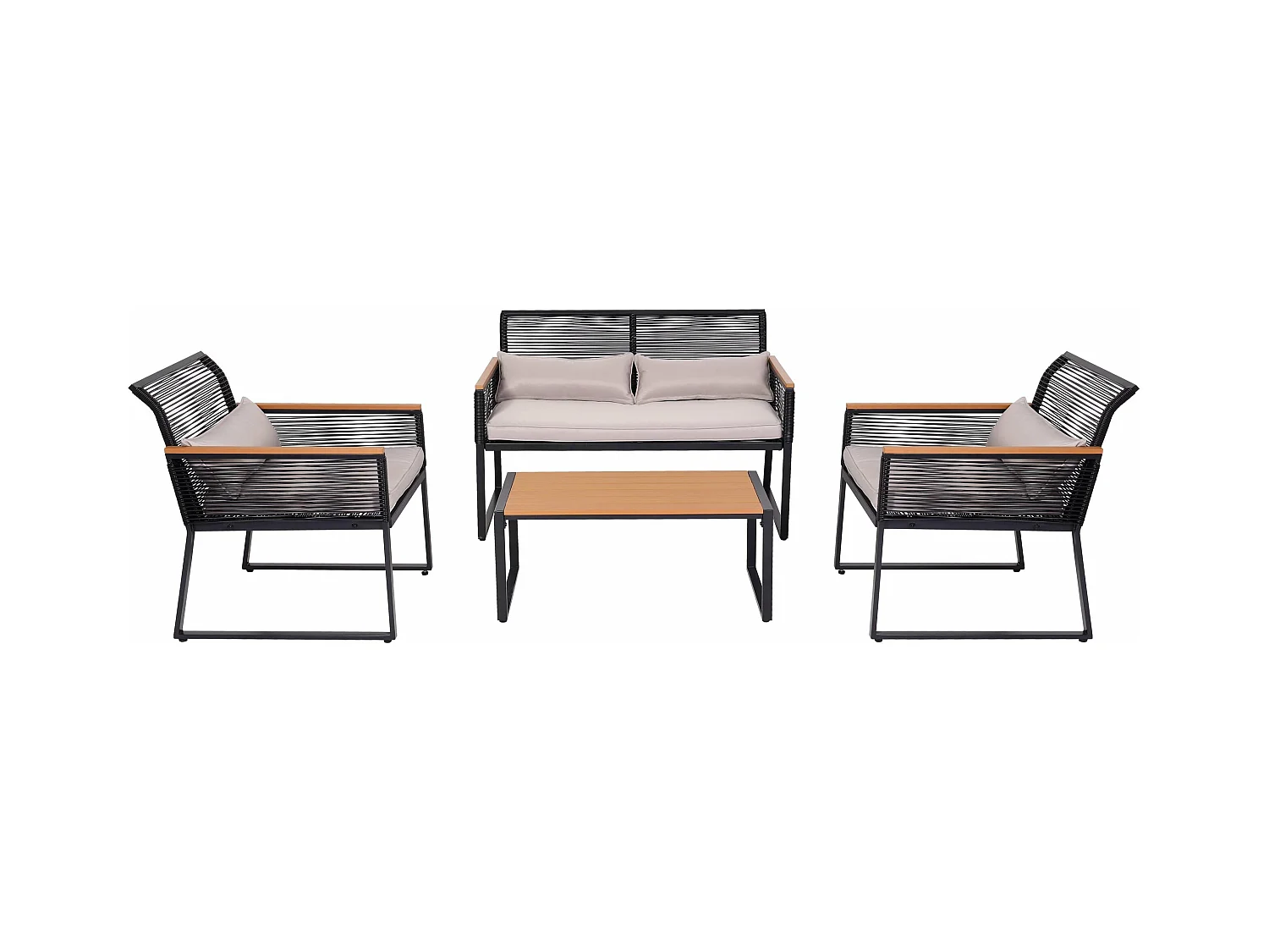 Salon de jardin canapé grise 66 x 38 x 118 cm 04_0008309