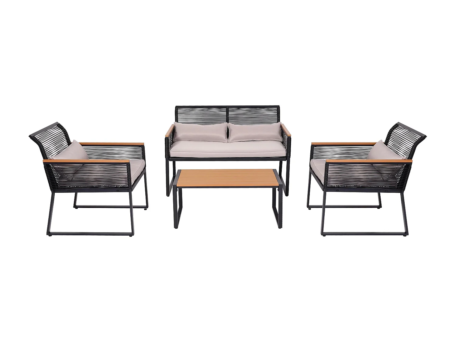 Salon de jardin canapé grise 66 x 38 x 118 cm 04_0008309