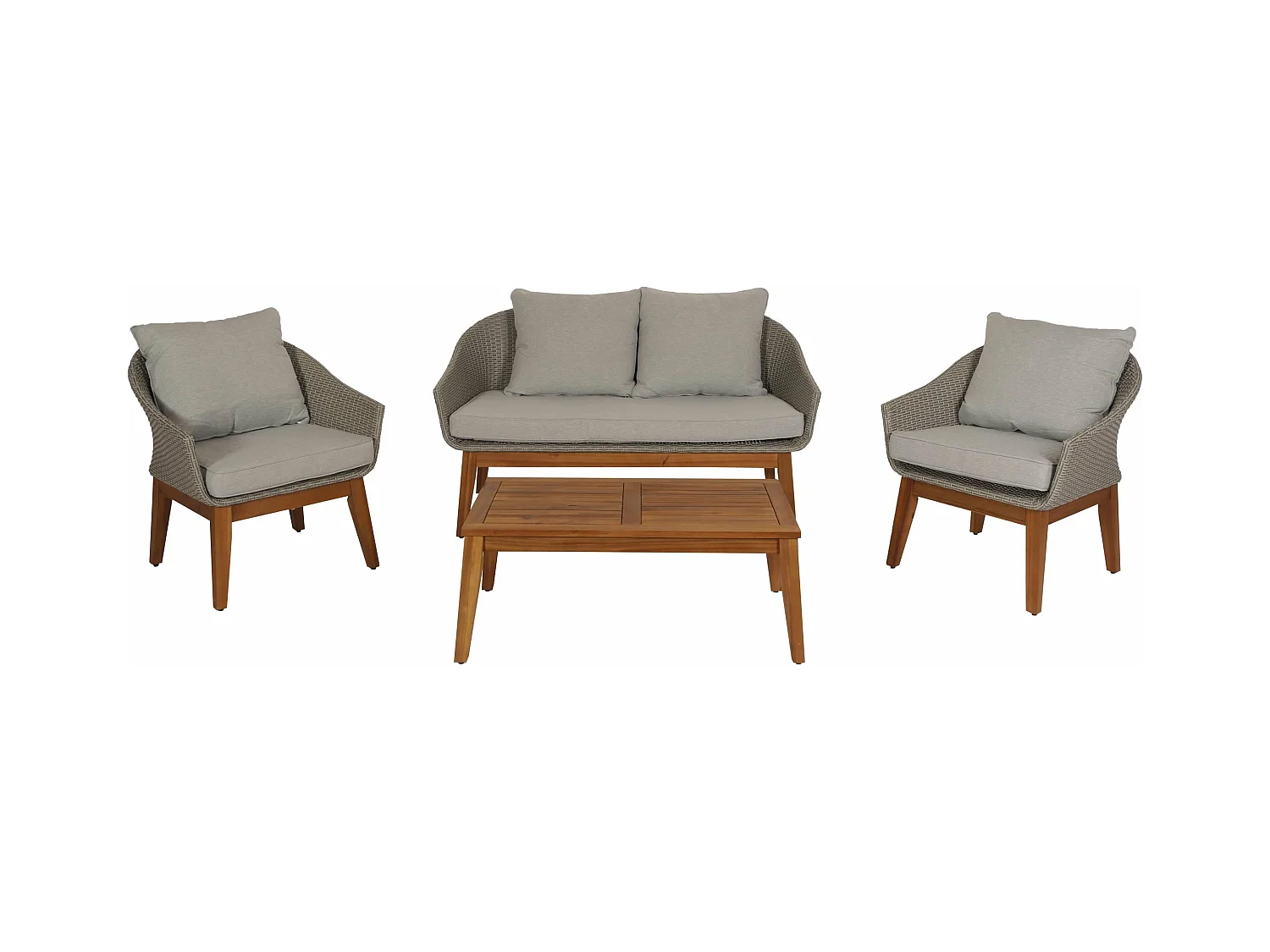 Salon de jardin canapé bois marron 76 x 51 x 140 cm 04_0008323