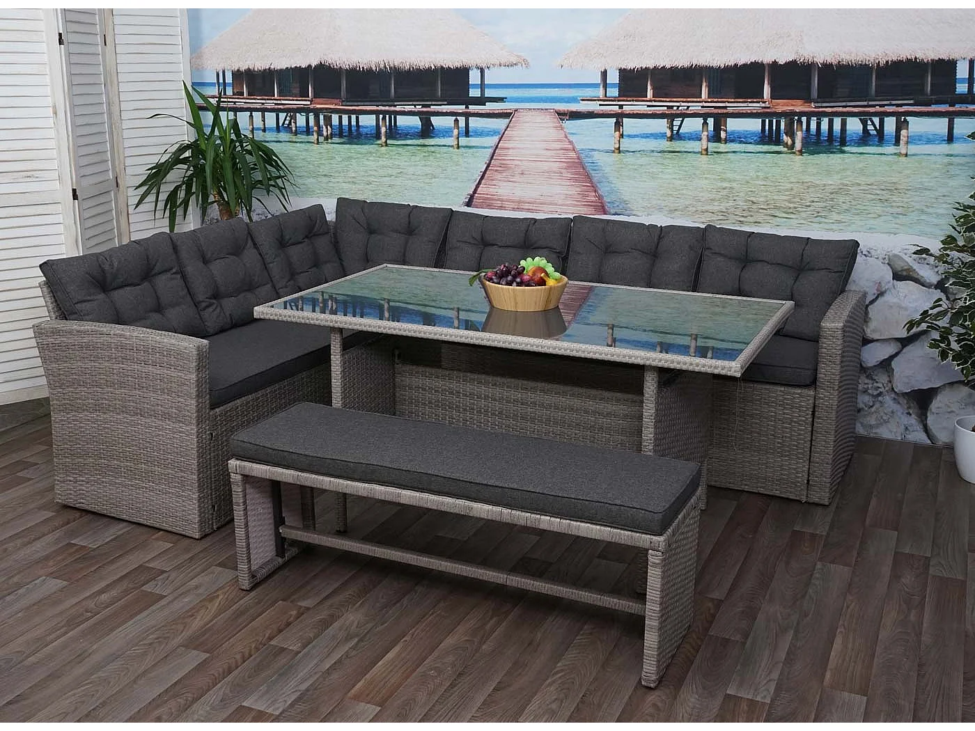 Ensemble complet de salon grise 242 x 74 x 178 cm 04_0003048