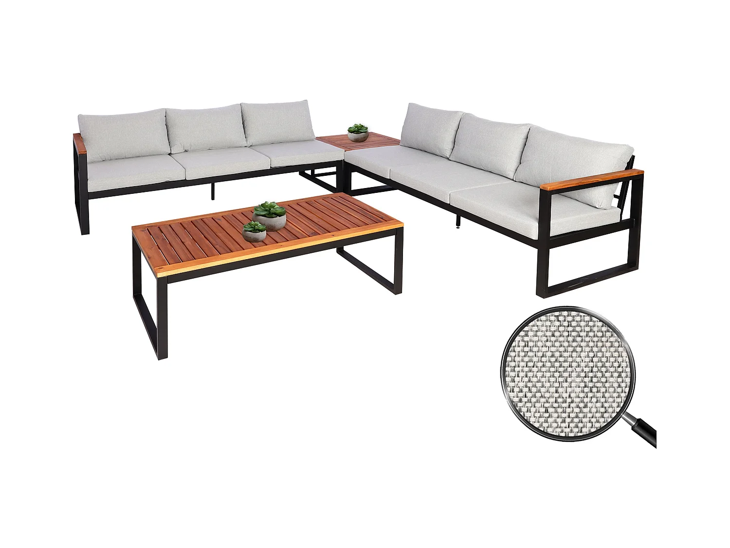 Salon de jardin canapés métal marron 67 x 58 x 192 cm 04_0008311