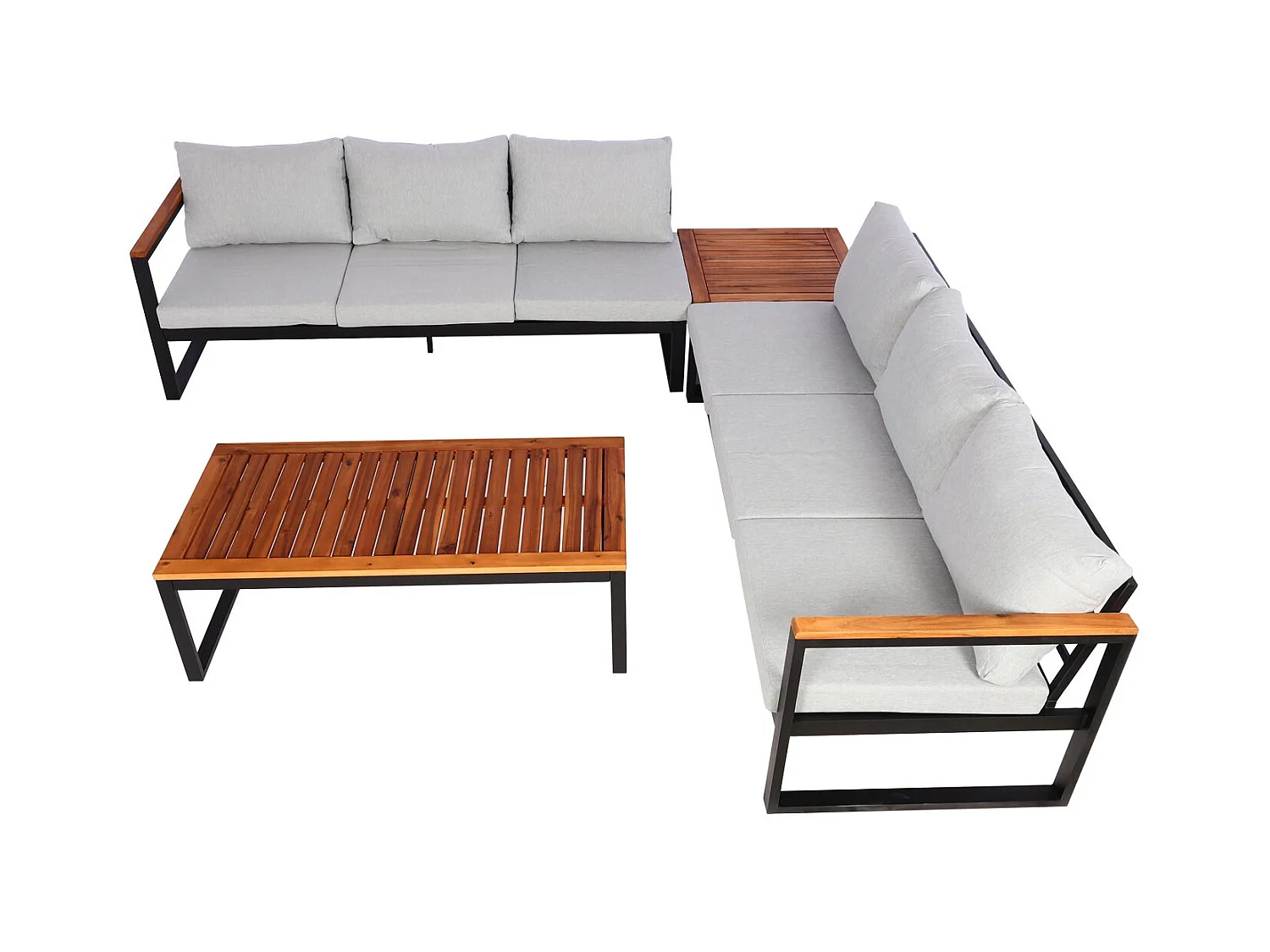 Salon de jardin canapés métal marron 67 x 58 x 192 cm 04_0008311