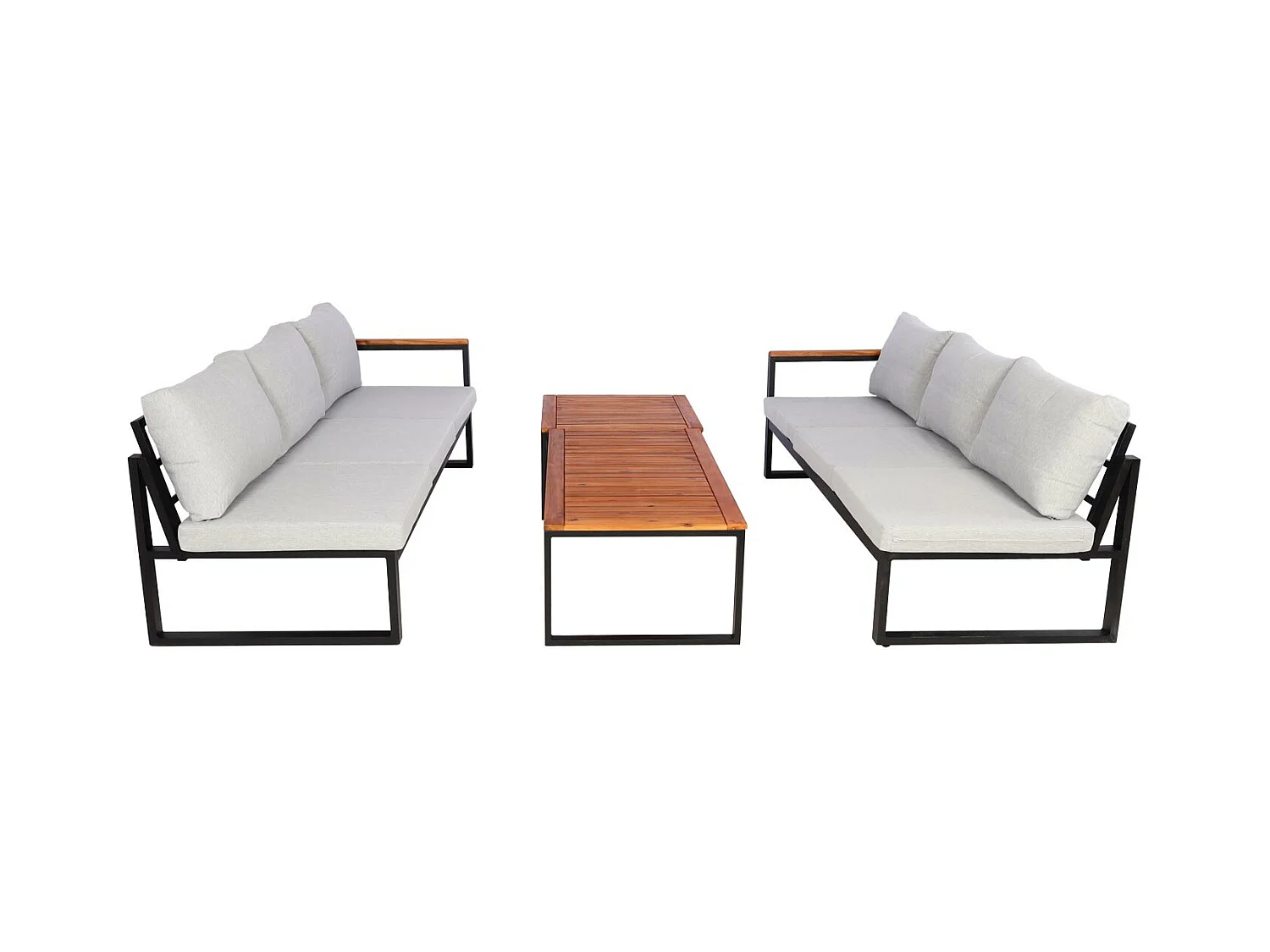 Salon de jardin canapés métal marron 67 x 58 x 192 cm 04_0008311