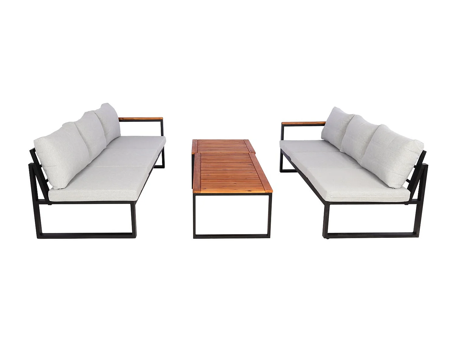 Salon de jardin canapés métal marron 67 x 58 x 192 cm 04_0008311