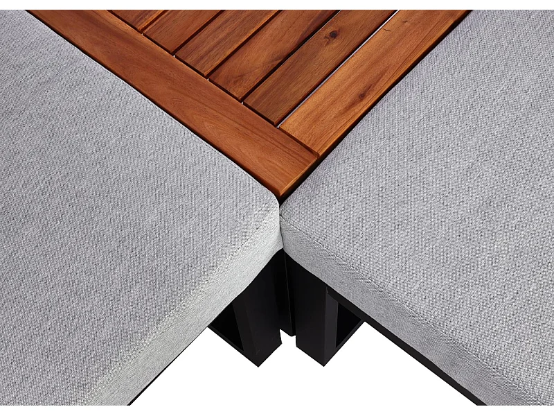 Salon de jardin canapés métal marron 67 x 58 x 192 cm 04_0008311