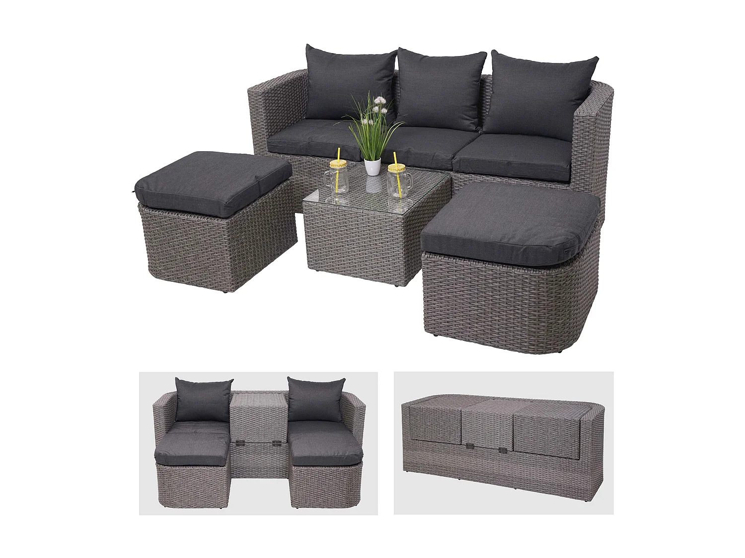 Salon de jardin avec grise 170 x 62 x 65 cm 04_0000526