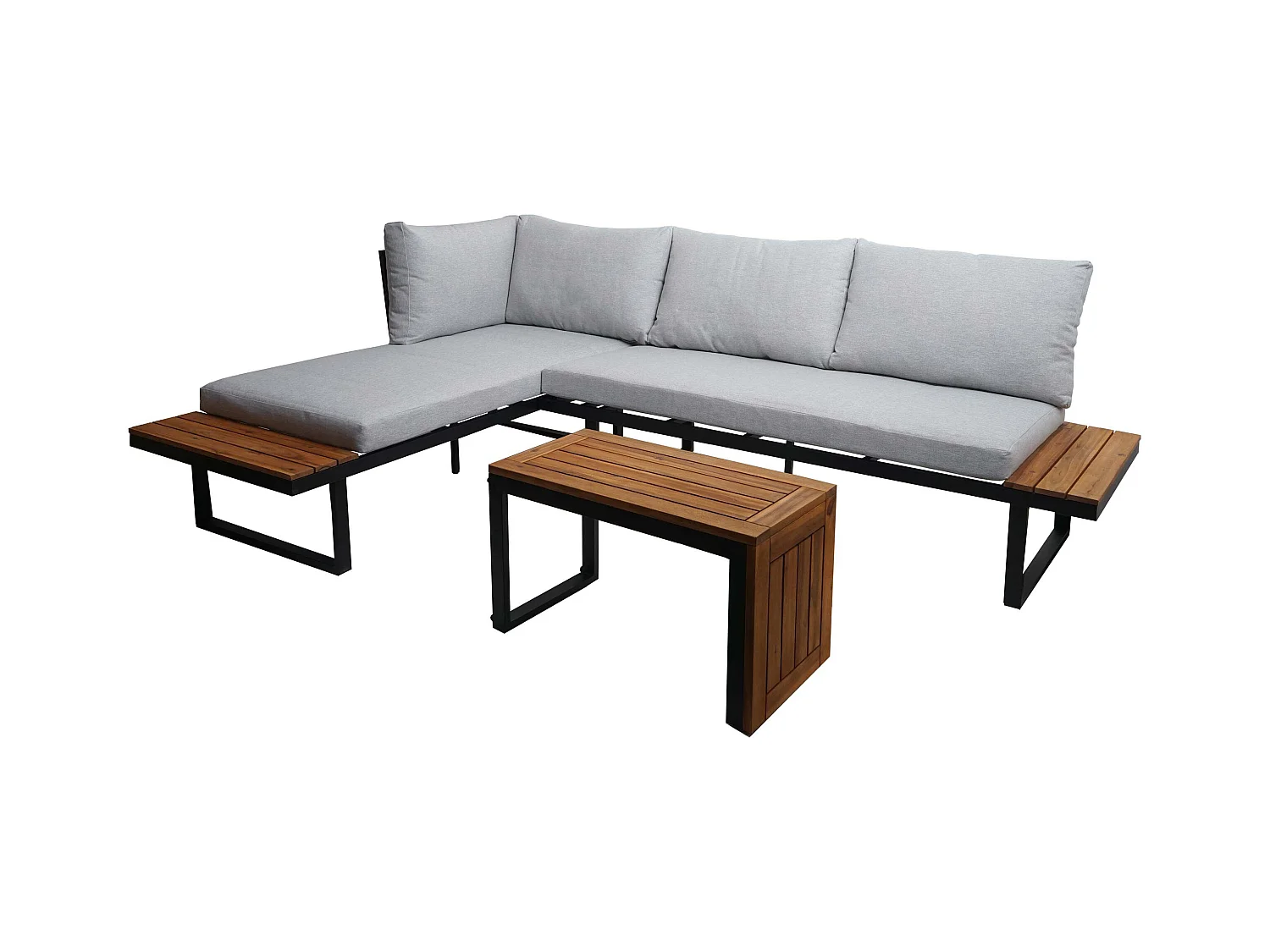 Salon de jardin canapé bois marron 70 x 44 x 198 cm 04_0008315