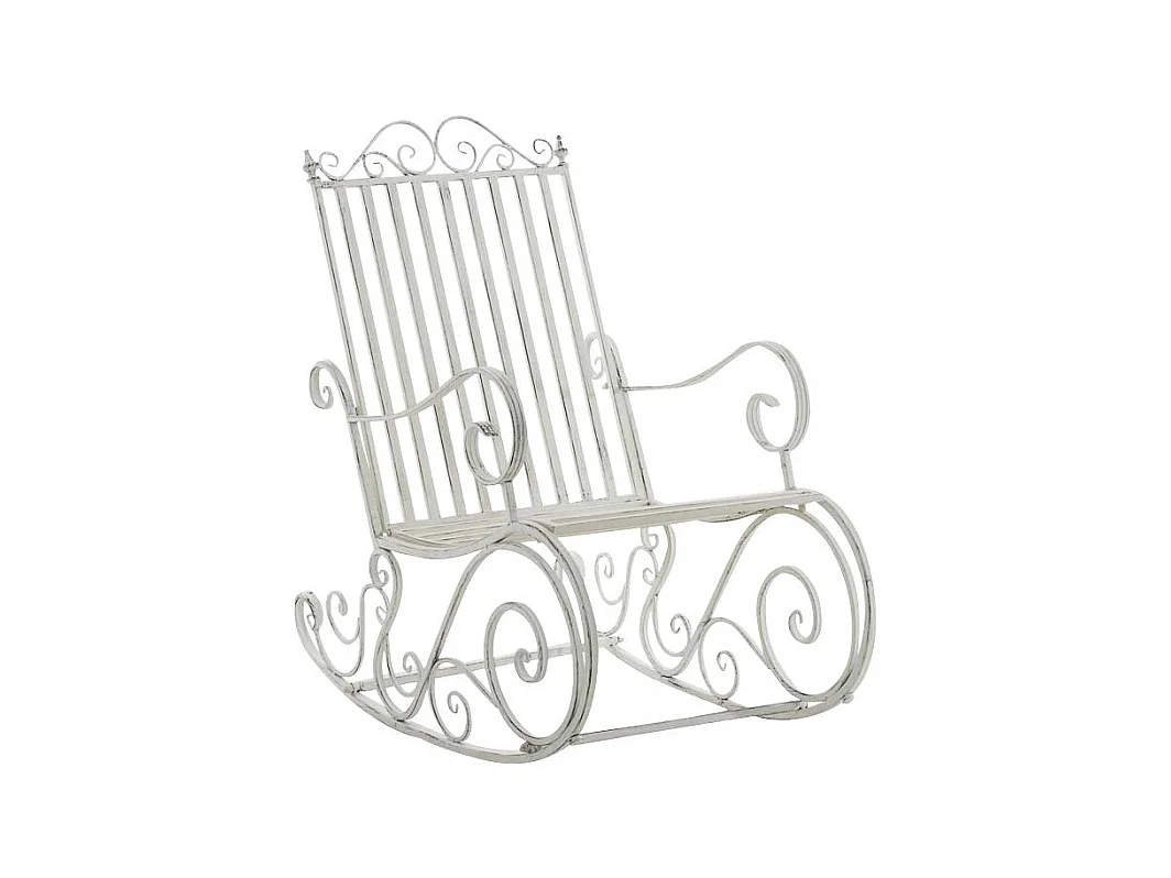 Chaise fauteuil à bascule blanche 56 x 90 x 94 cm MDJ10104