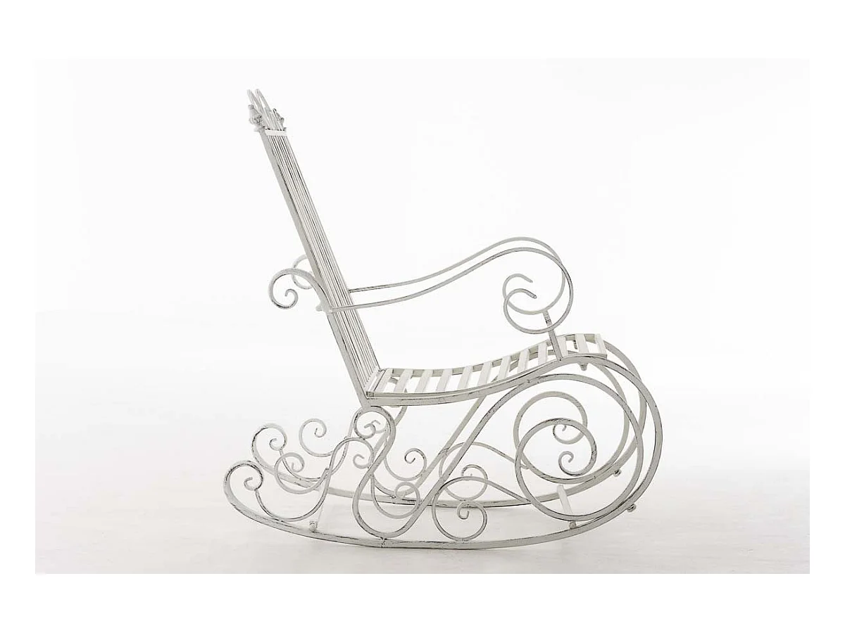 Chaise fauteuil à bascule blanche 56 x 90 x 94 cm MDJ10104