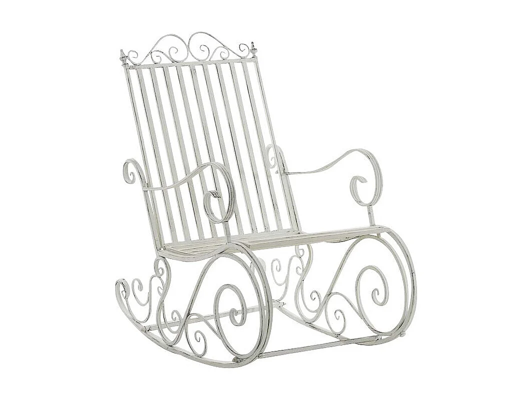 Chaise fauteuil à bascule blanche 56 x 90 x 94 cm MDJ10104