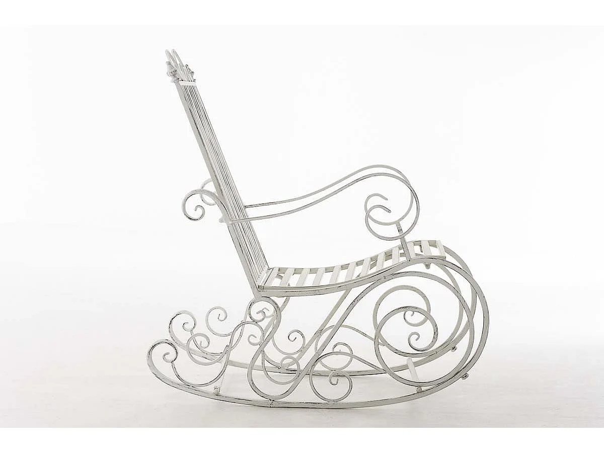 Chaise fauteuil à bascule blanche 56 x 90 x 94 cm MDJ10104