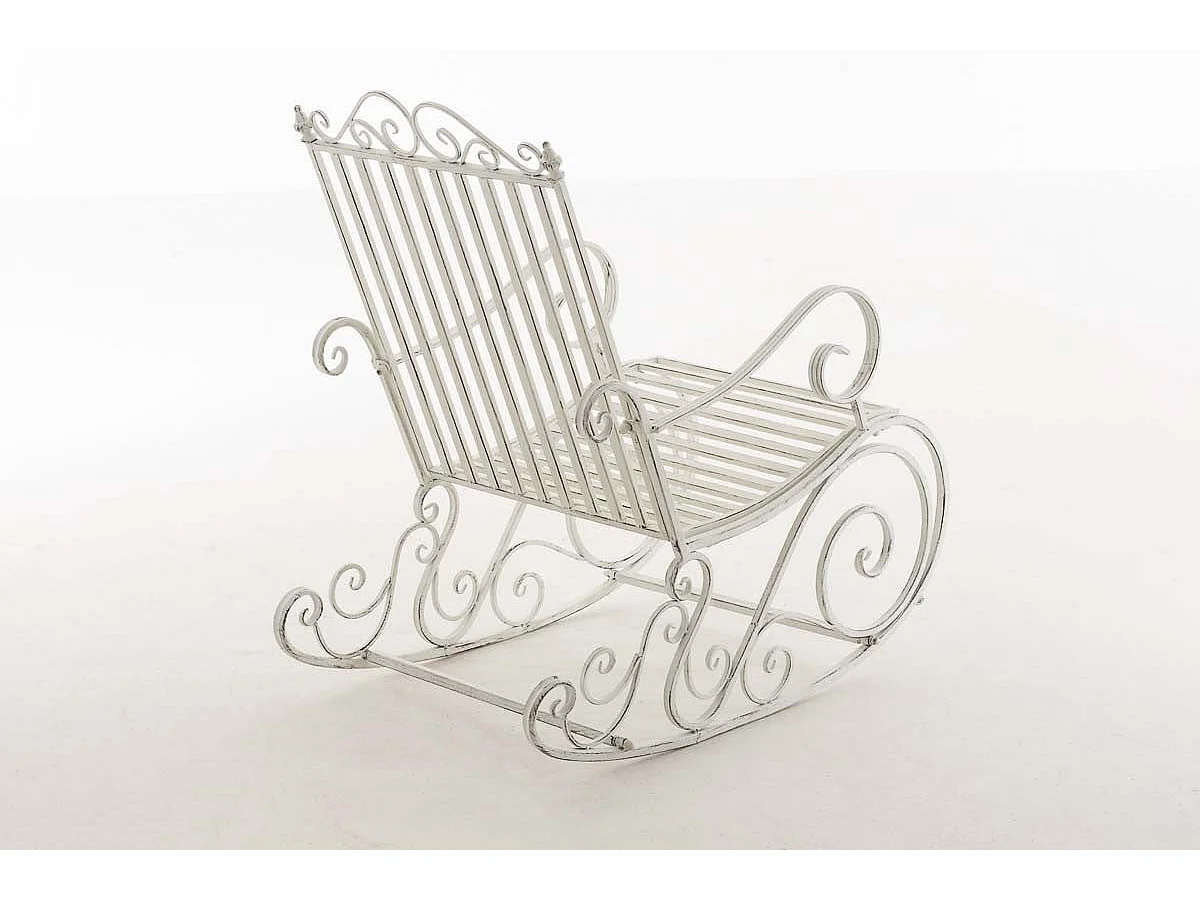 Chaise fauteuil à bascule blanche 56 x 90 x 94 cm MDJ10104