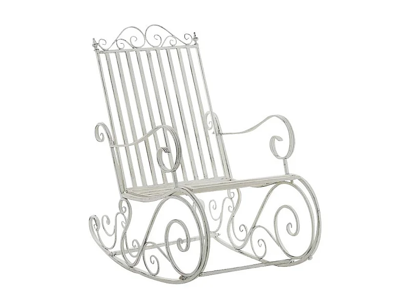 Chaise fauteuil à bascule blanche 56 x 90 x 94 cm MDJ10104