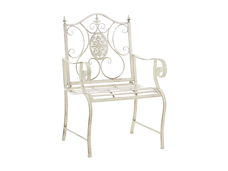 Chaise de jardin balcon métal crème 62 x 53 x 94 cm 10_0003025