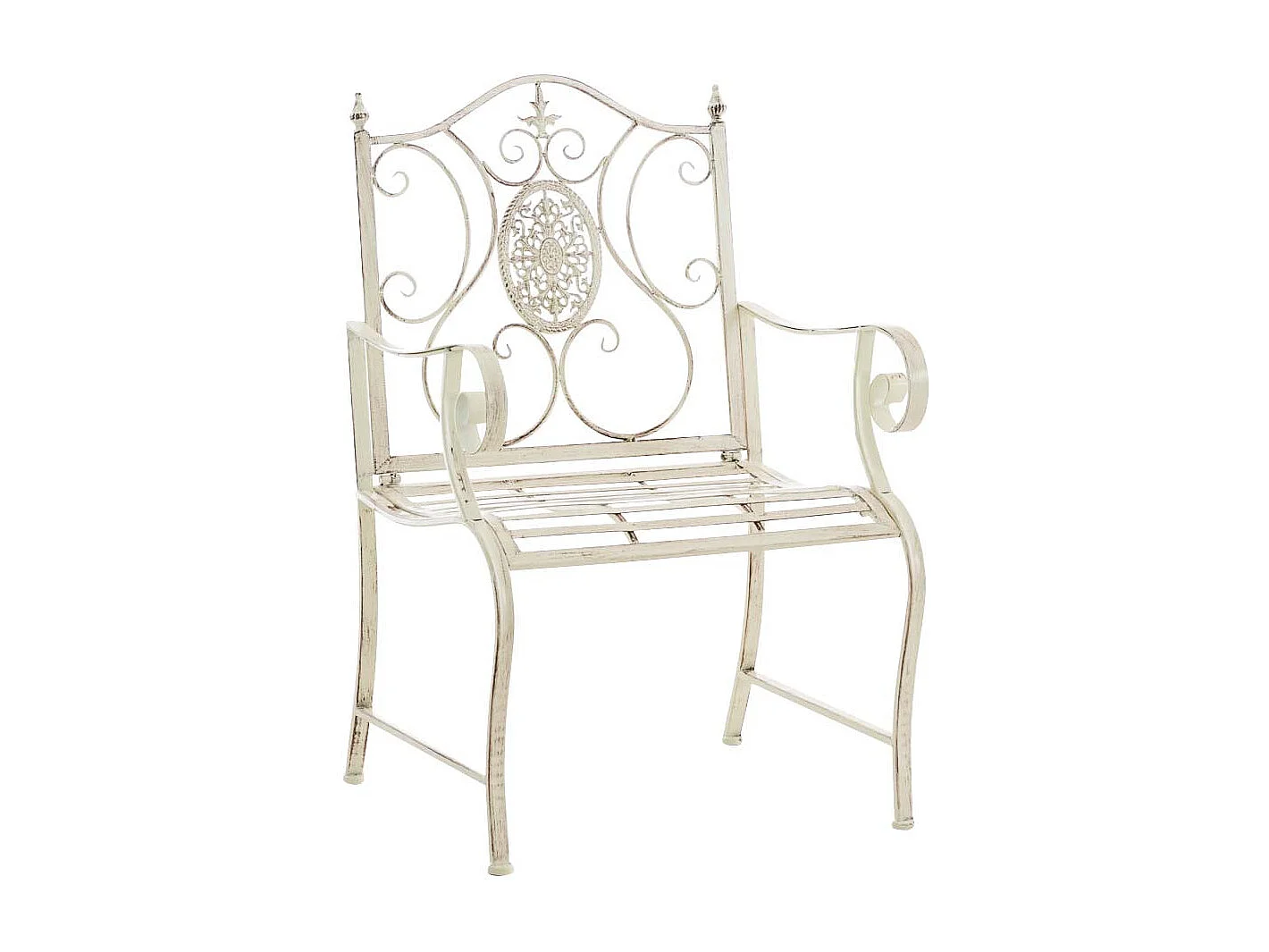Chaise de jardin balcon métal crème 62 x 53 x 94 cm 10_0003025