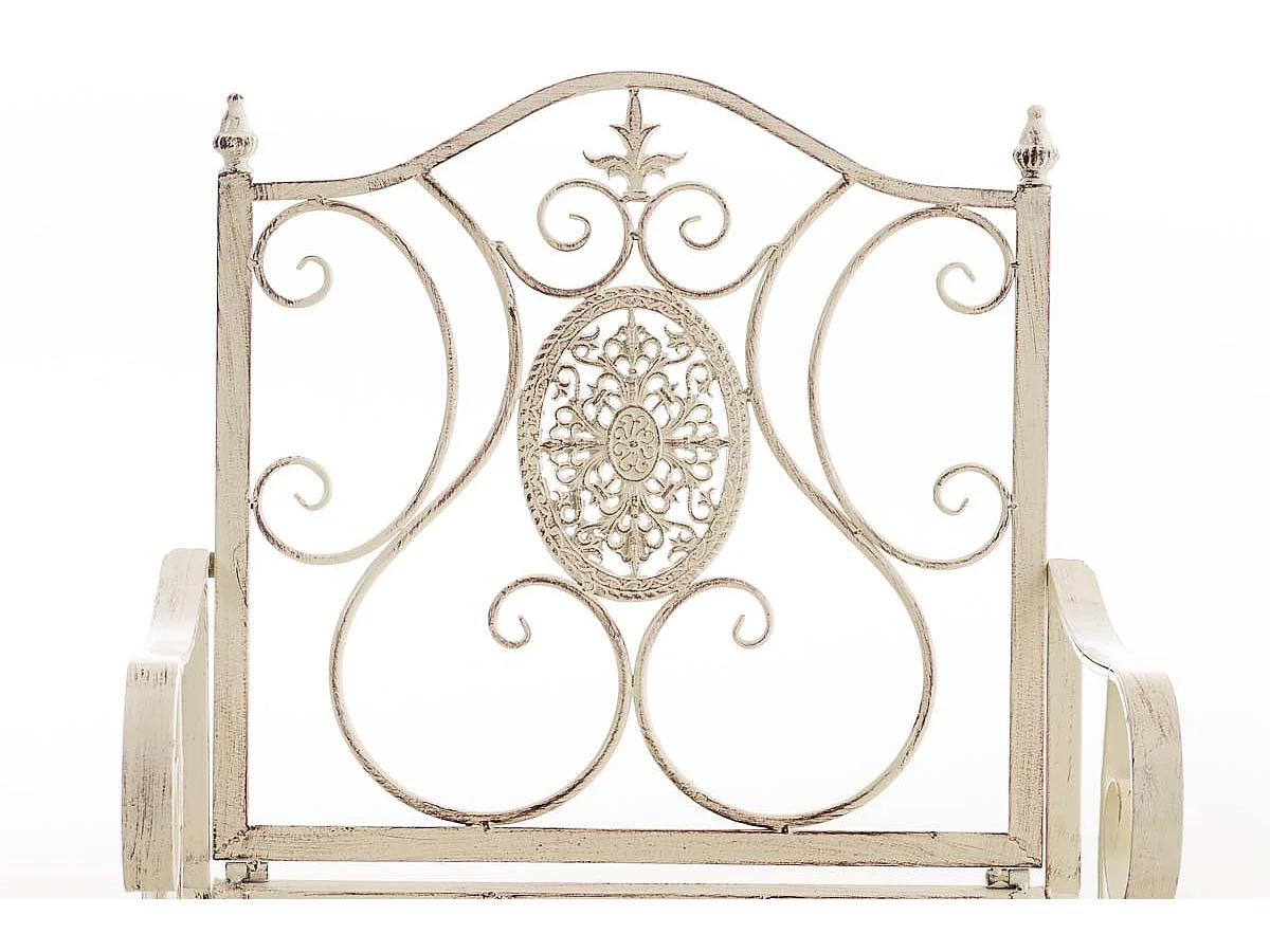 Chaise de jardin balcon métal crème 62 x 53 x 94 cm 10_0003025