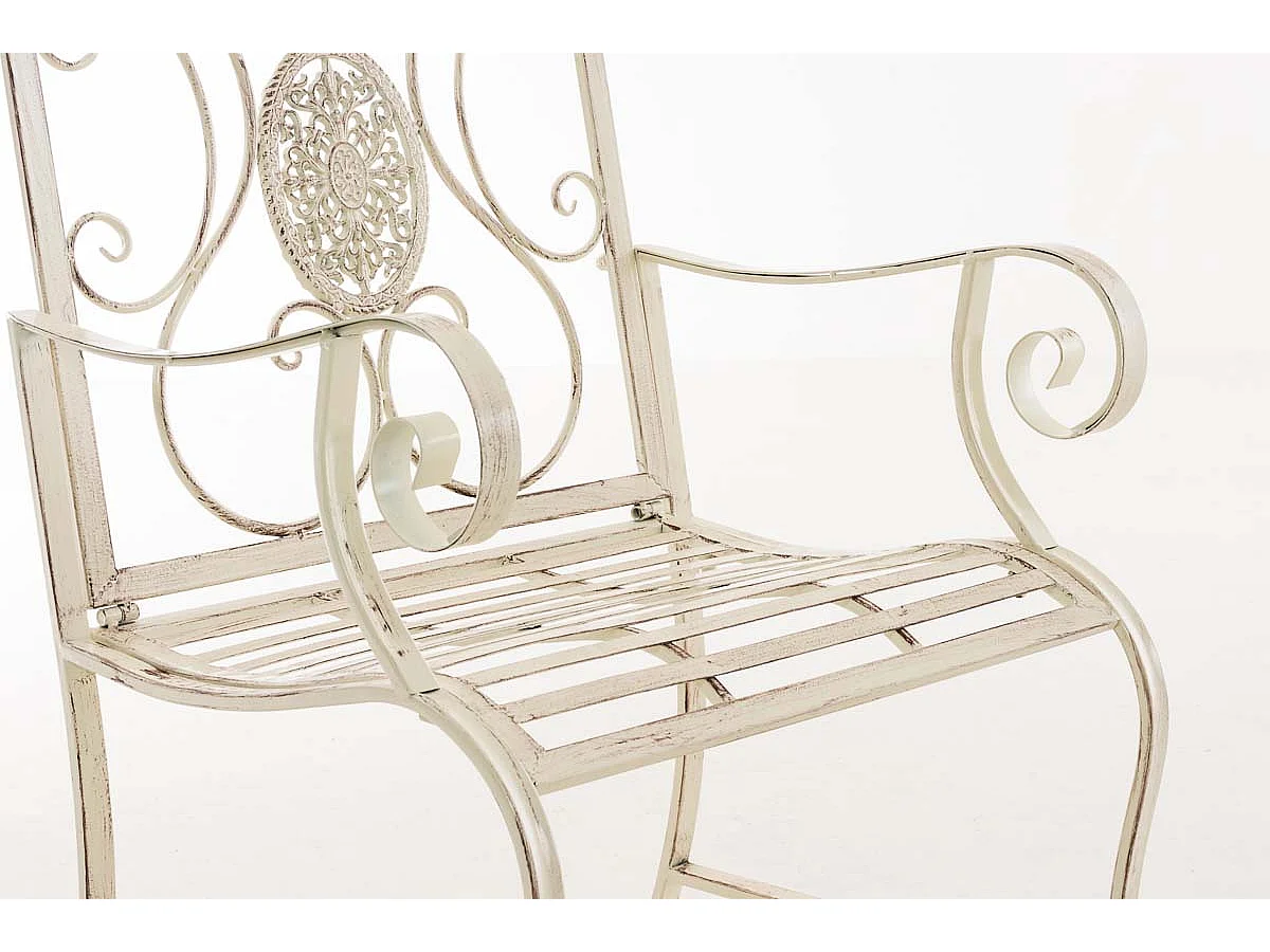 Chaise de jardin balcon métal crème 62 x 53 x 94 cm 10_0003025