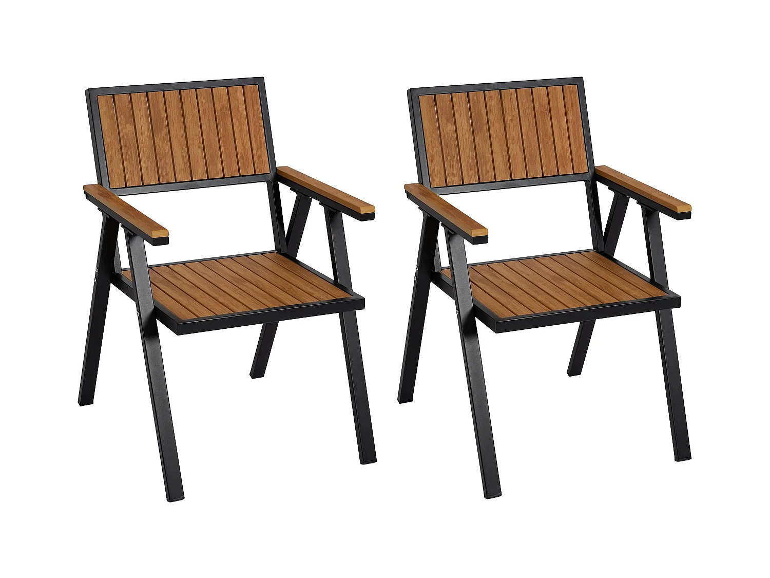 Lot de 2 chaises bois marron 70 x 12 x 80 cm 04_0007305