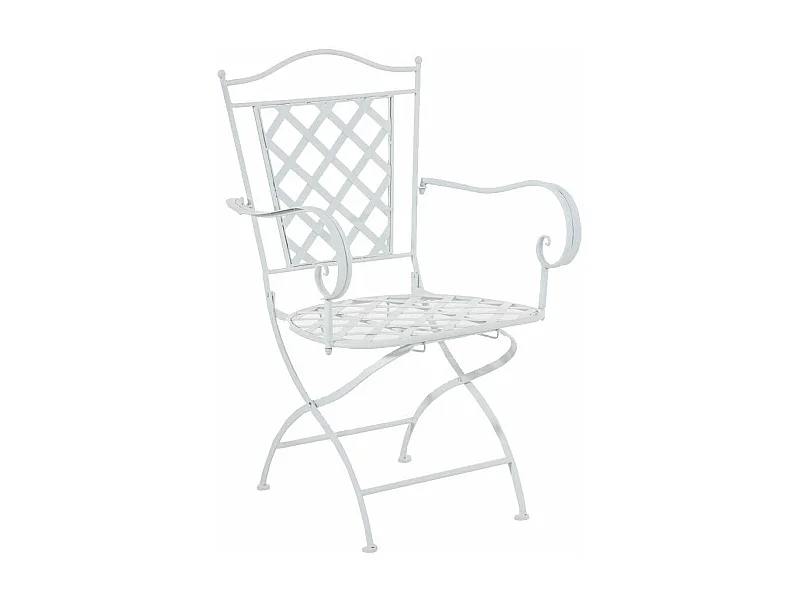 Chaise de jardin en blanche 56 x 51 x 93 cm MDJ10074