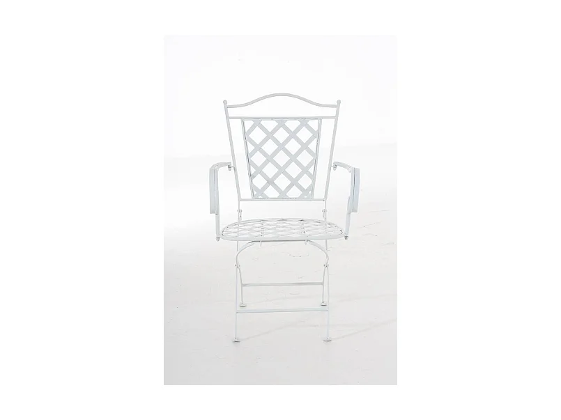 Chaise de jardin en blanche 56 x 51 x 93 cm MDJ10074