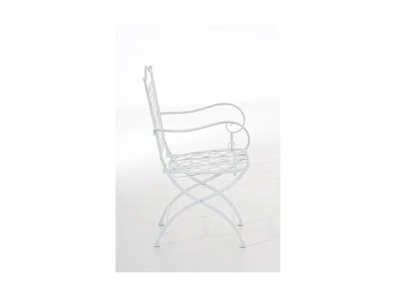 Chaise de jardin en blanche 56 x 51 x 93 cm MDJ10074