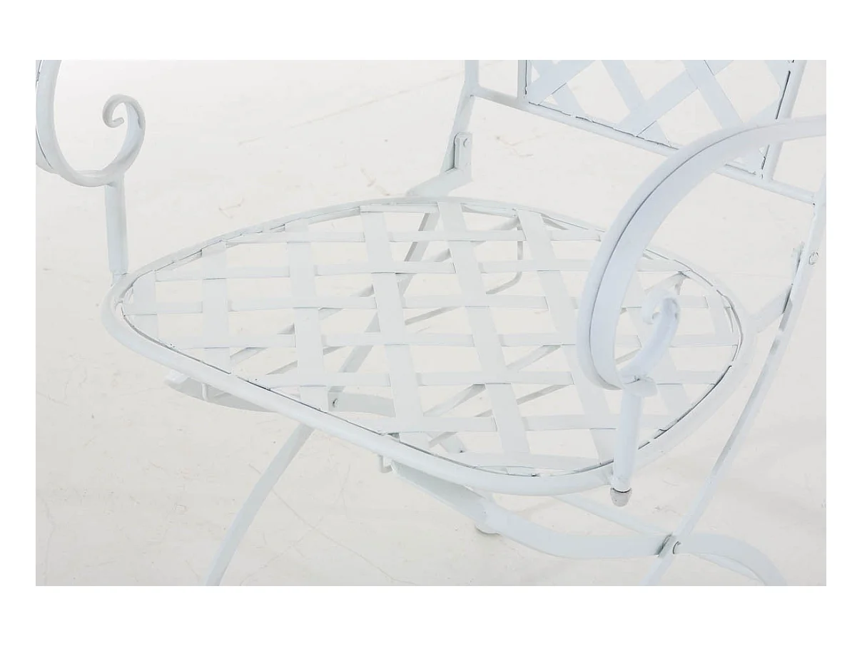 Chaise de jardin en blanche 56 x 51 x 93 cm MDJ10074
