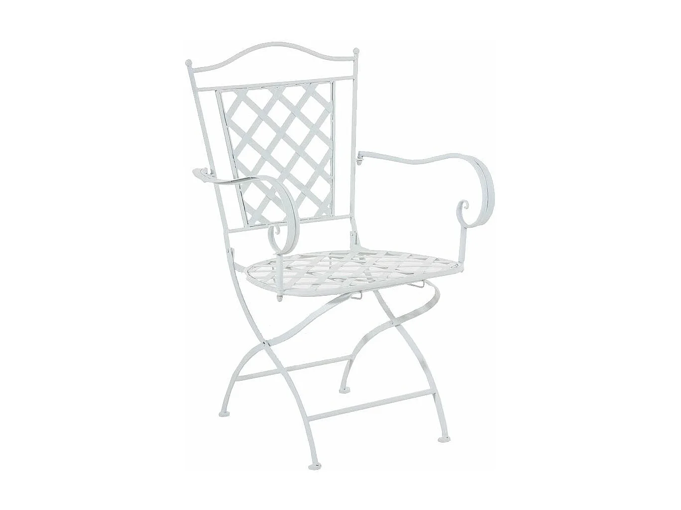 Chaise de jardin en blanche 56 x 51 x 93 cm MDJ10074