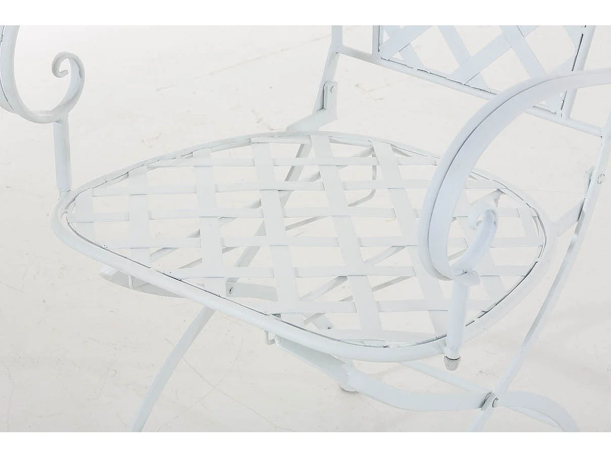 Chaise de jardin en blanche 56 x 51 x 93 cm MDJ10074