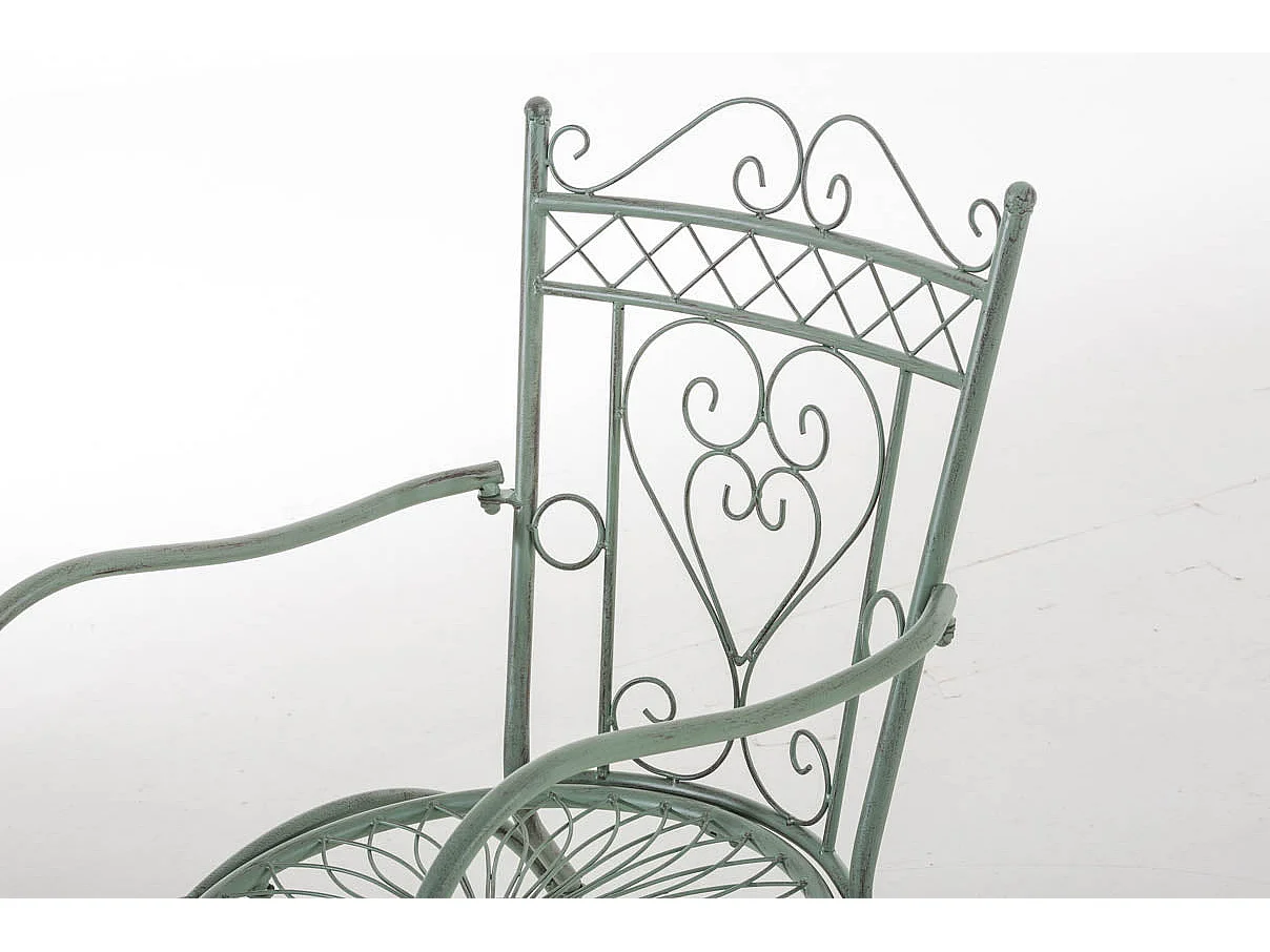 Chaise de jardin avec métal argentée 48 x 60 x 88 cm 10_0004004