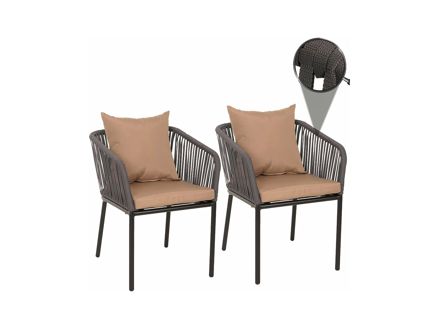 Lot de 2 chaises aluminium 58 x 45 x 65 cm 04_0007306