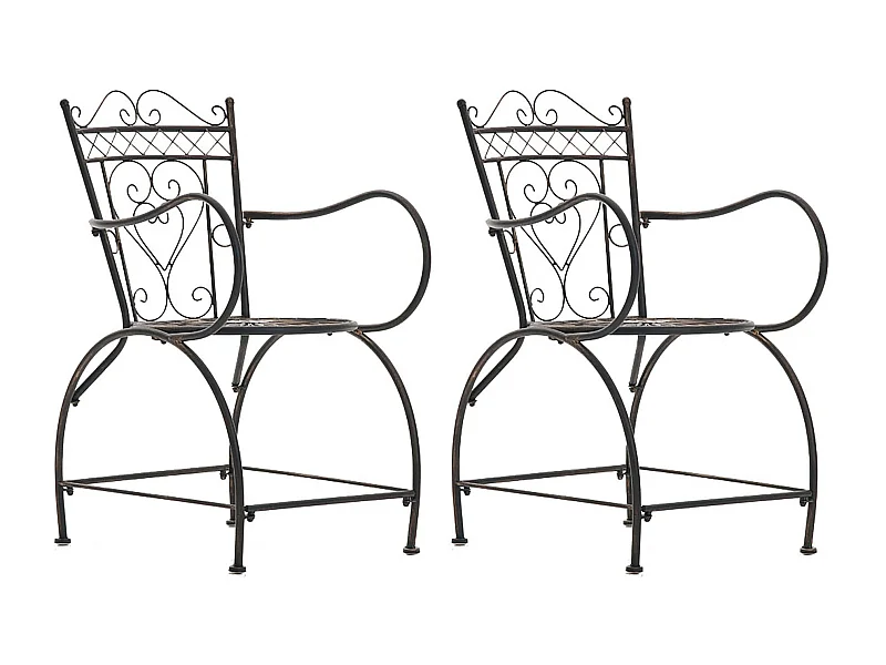 Lot de 2 chaises métal bronze 48 x 60 x 88 cm 10_0002866