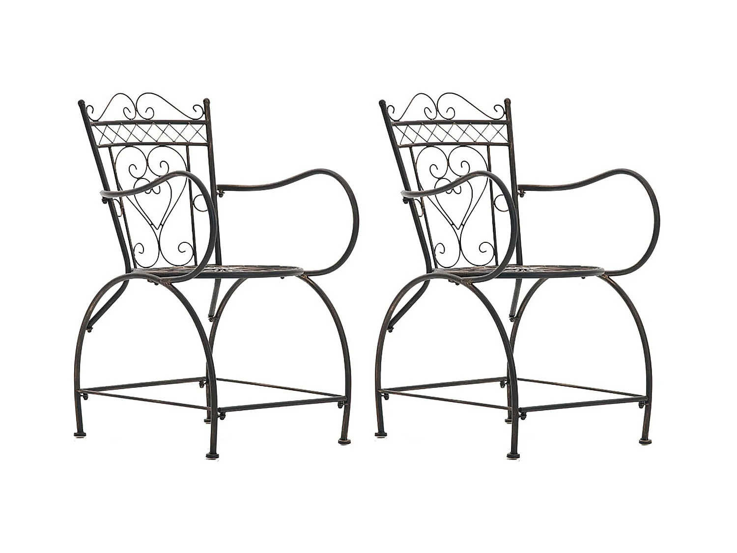 Lot de 2 chaises métal bronze 48 x 60 x 88 cm 10_0002866